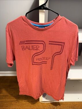 Bauer Coral Graphic Hockey Tee with Navy Print